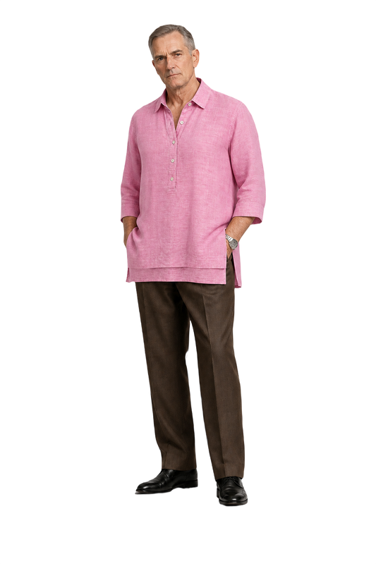 1990s Pink Cotton Shirt - Model
