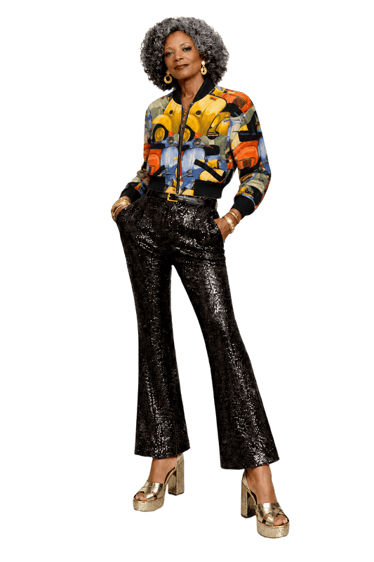 1980s Multicolor Synthetic Blend Jacket - Model