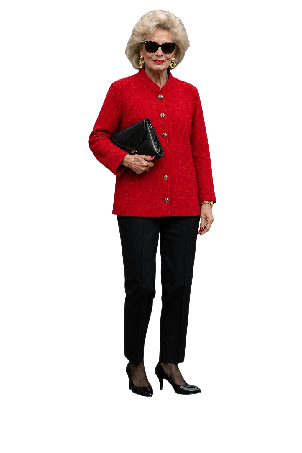 1980s Red Cotton Jacket - Model