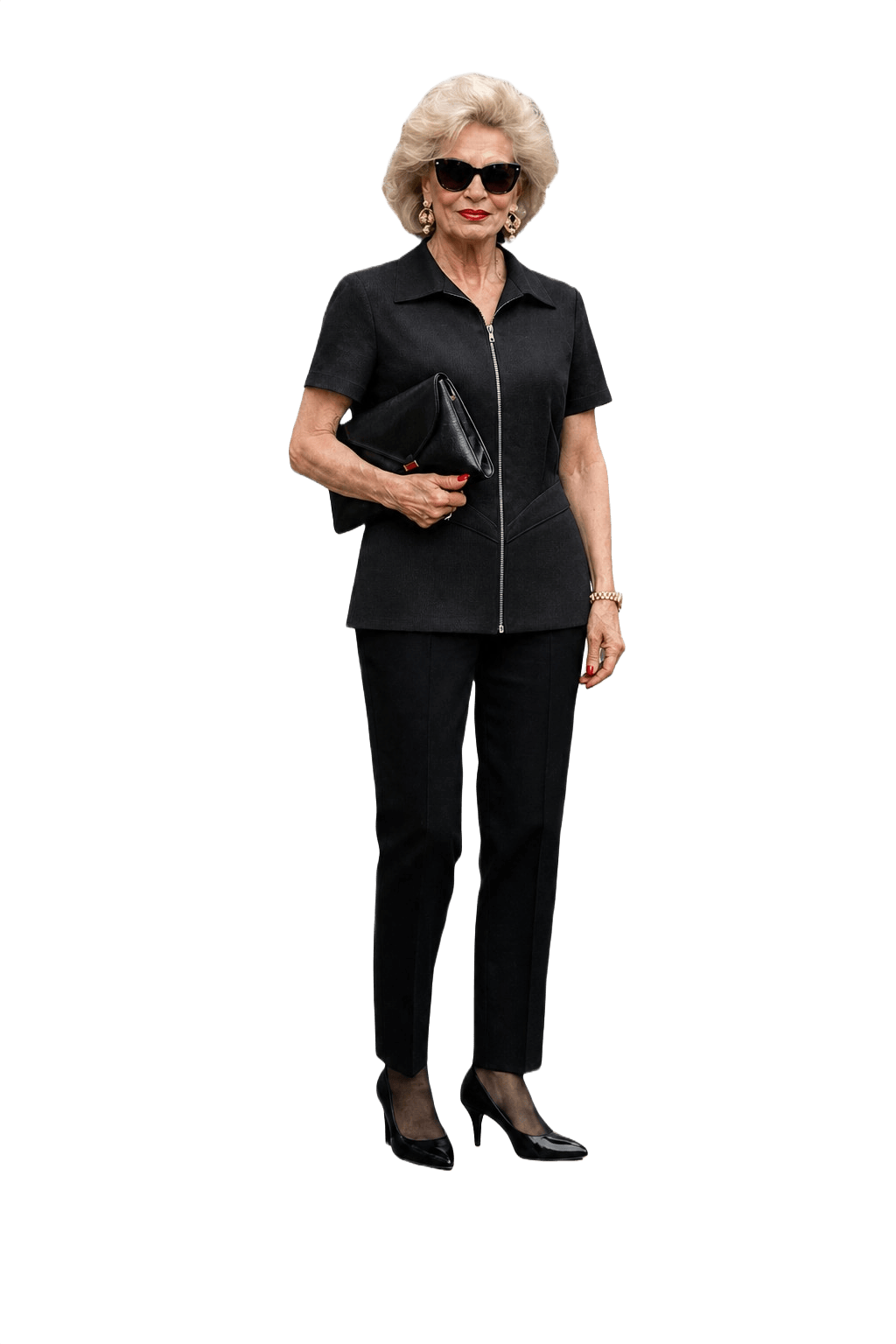 1980s Black Polyester Jacket - Model