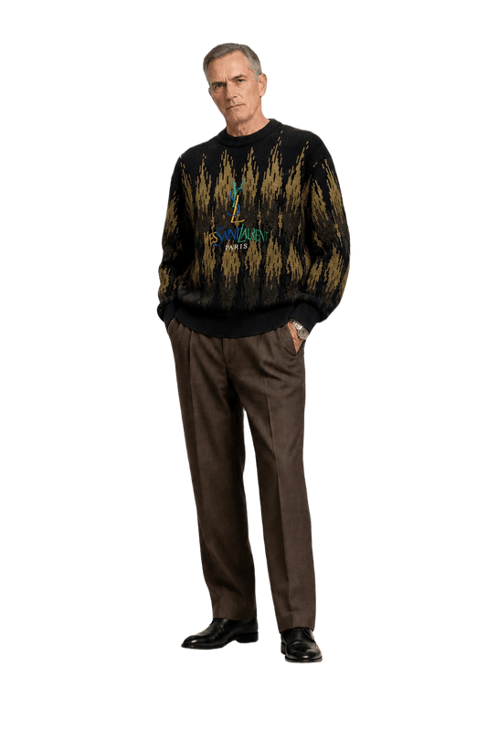 1990s Black Wool Blend Sweater - Model