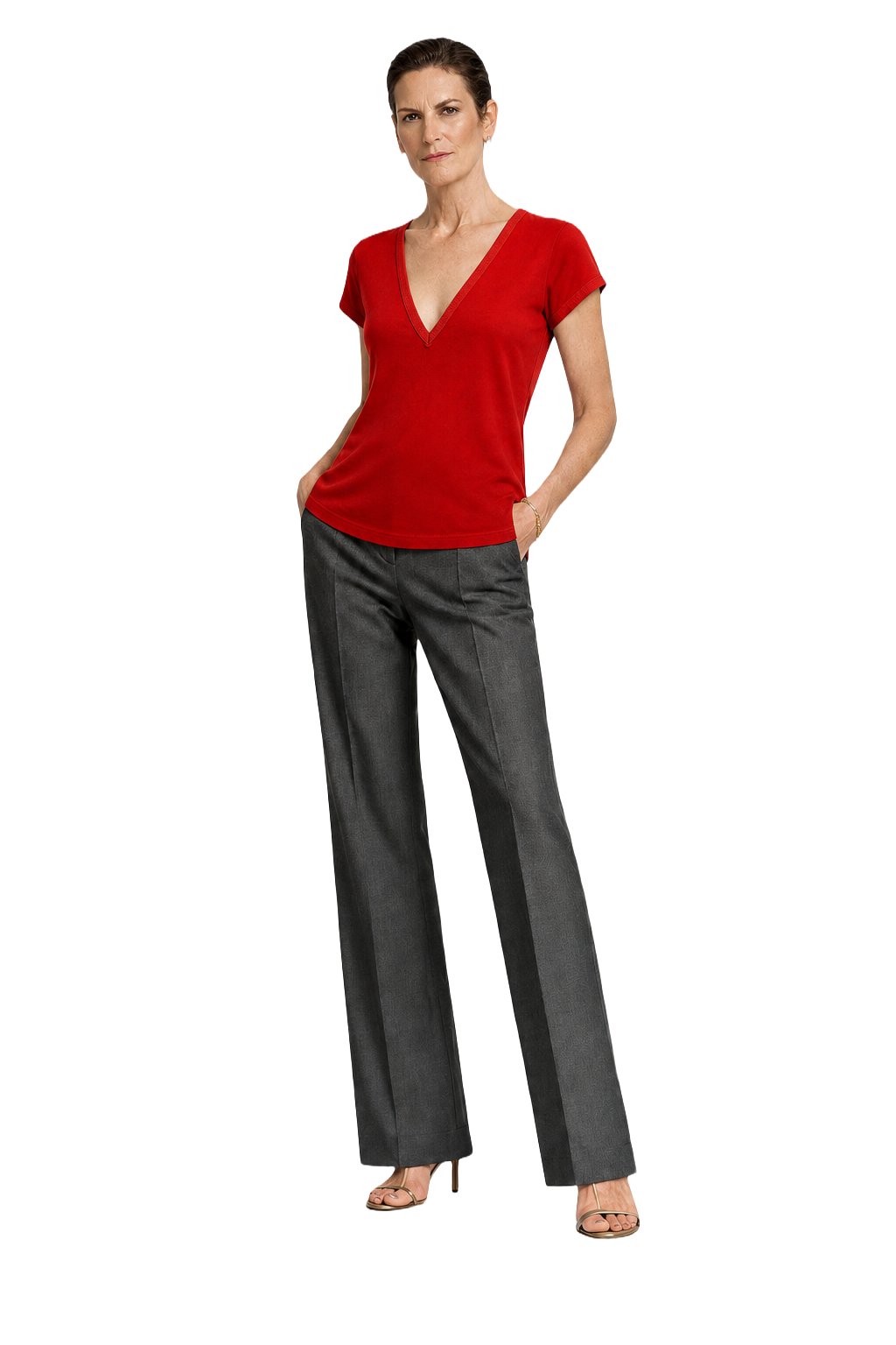 1990s Red Cotton T-shirt - Model