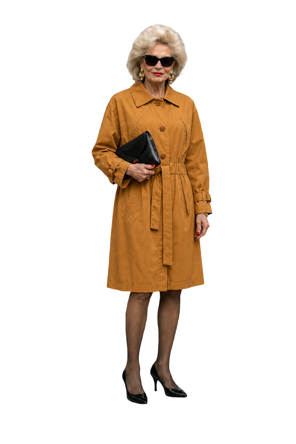 1980s Mustard Yellow Cotton Trench Coat - Model