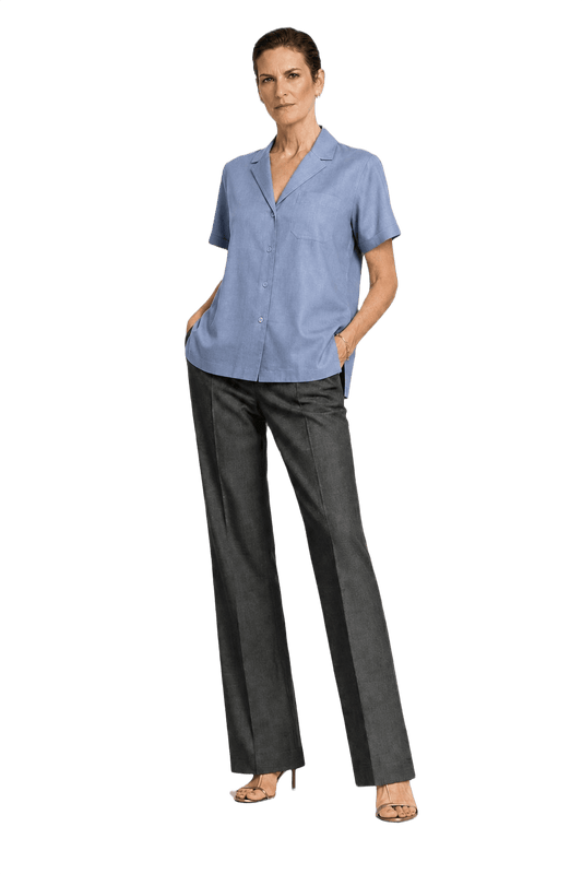 1990s Light Blue Cotton Blend Shirt - Model