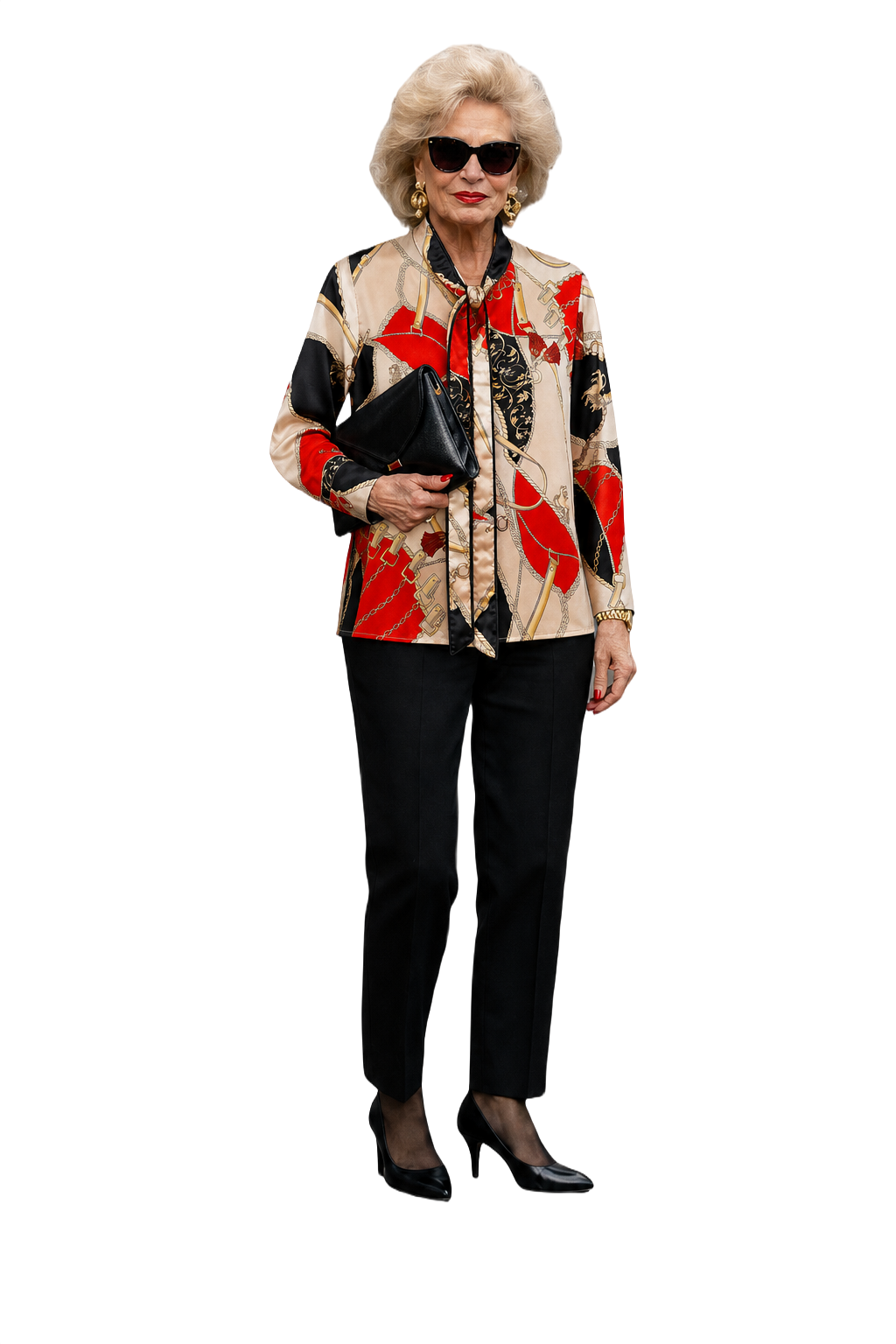 1980s Red Silk Blend Blouse - Model