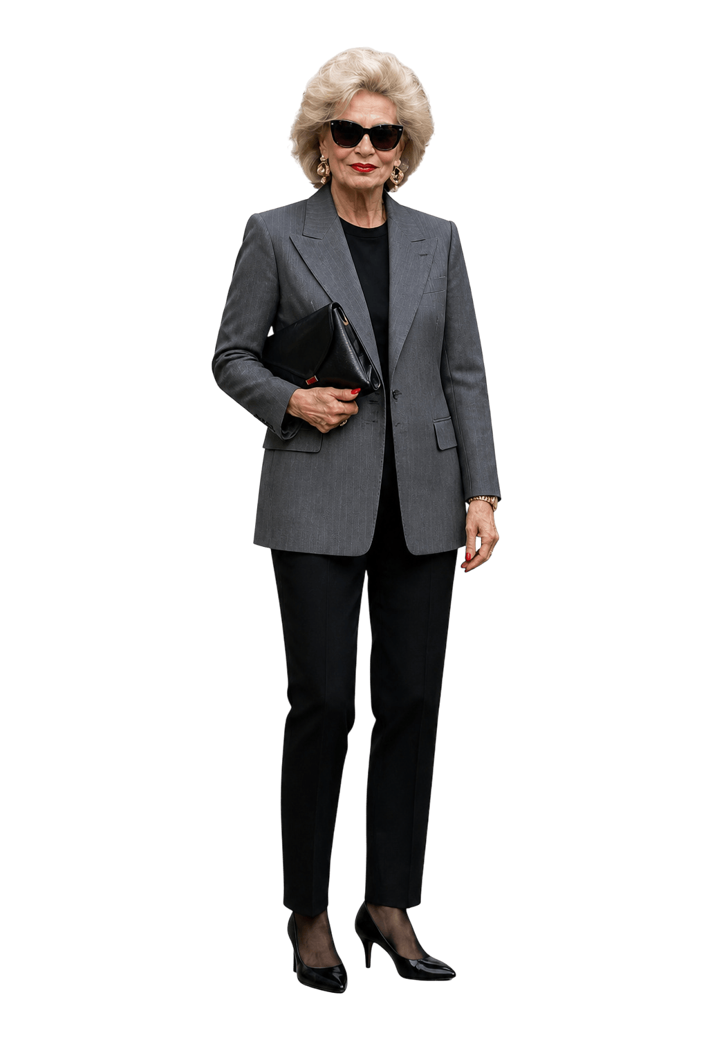 1990s Dark Gray Wool Blazer - Model