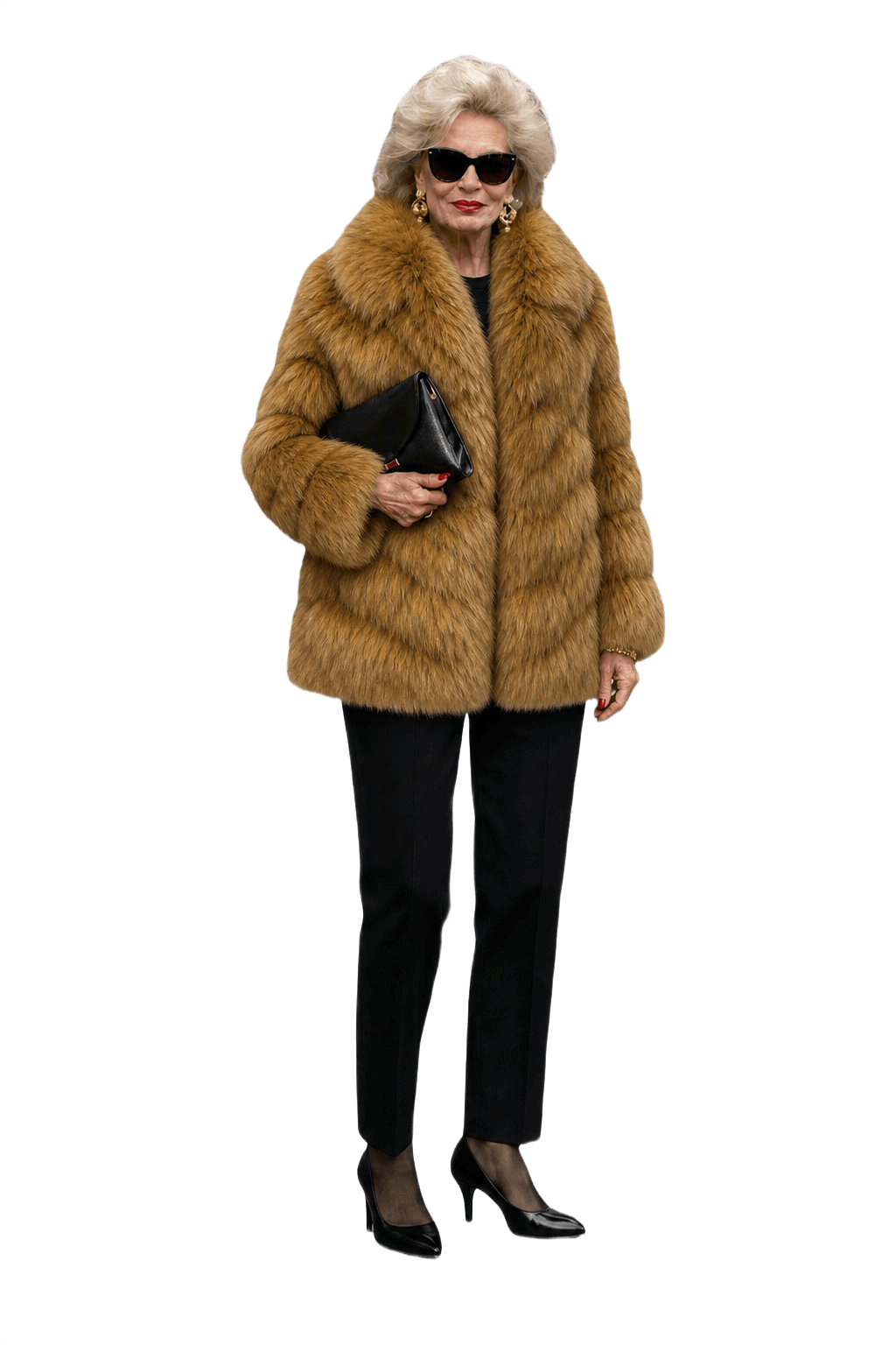 1980s Brown Fur Coat - Model