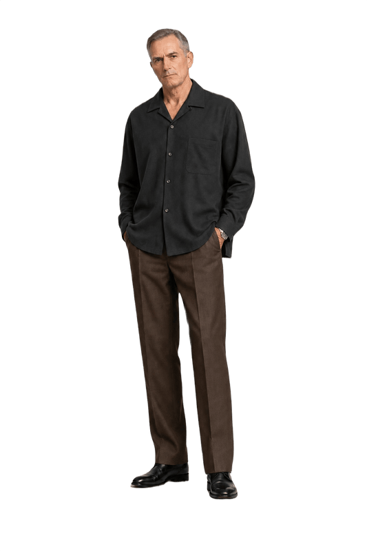 1990s Black Cotton Shirt - Model