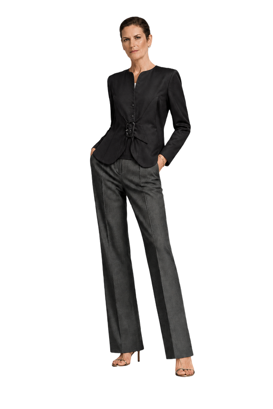 1990s Black Wool Blend Jacket - Model