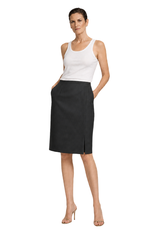 1990s Black Wool Skirt - Model