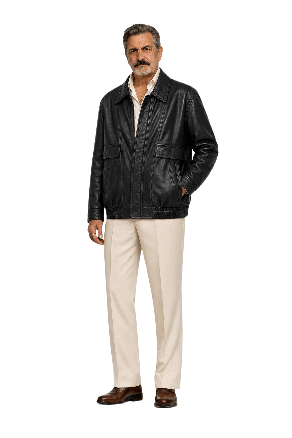1980s Black Leather Jacket - Model