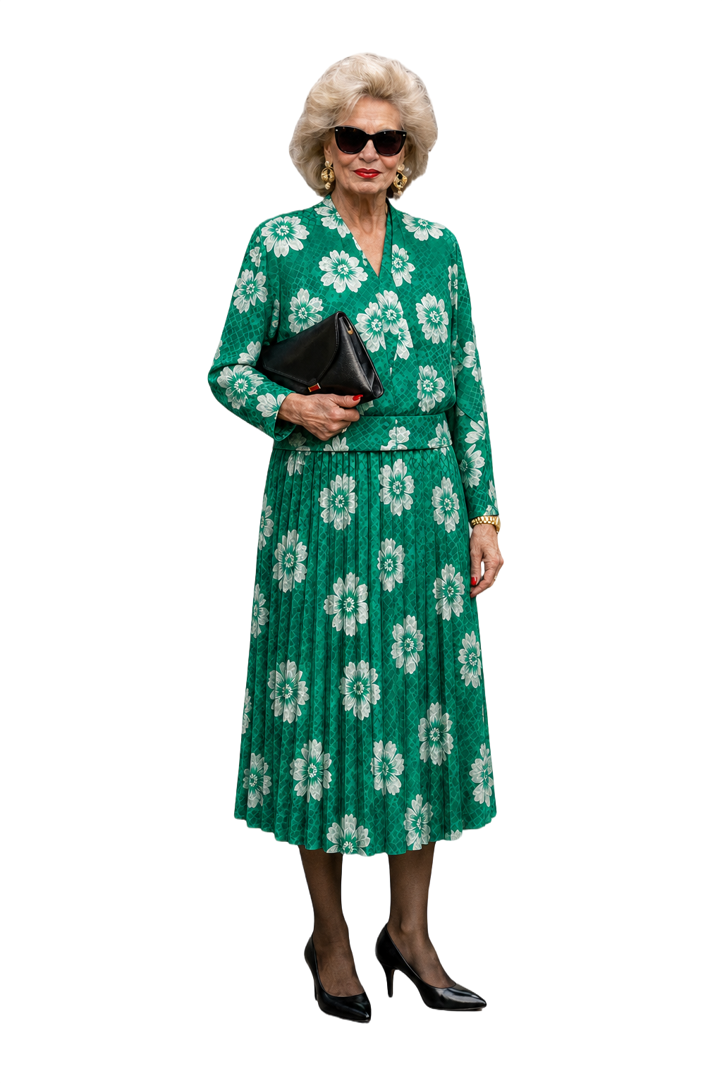 1990s Green Nylon Blend Two-Piece Set - Model