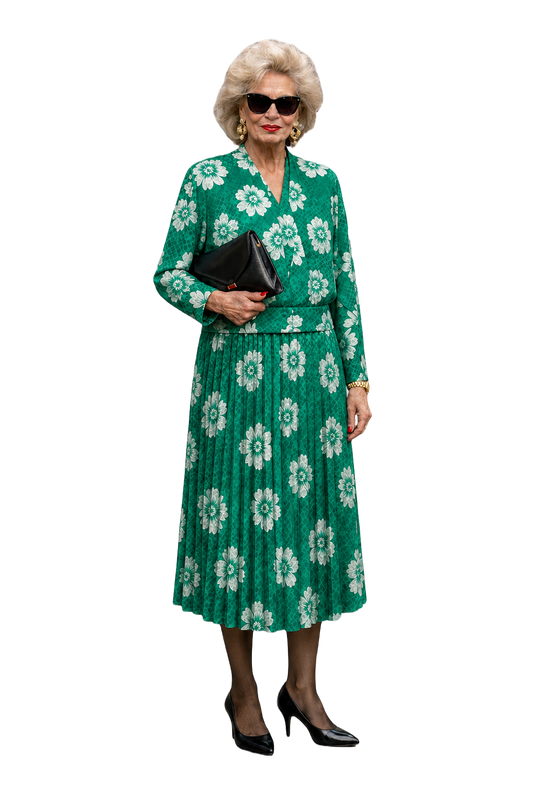 1990s Green Nylon Blend Two-Piece Set - Model