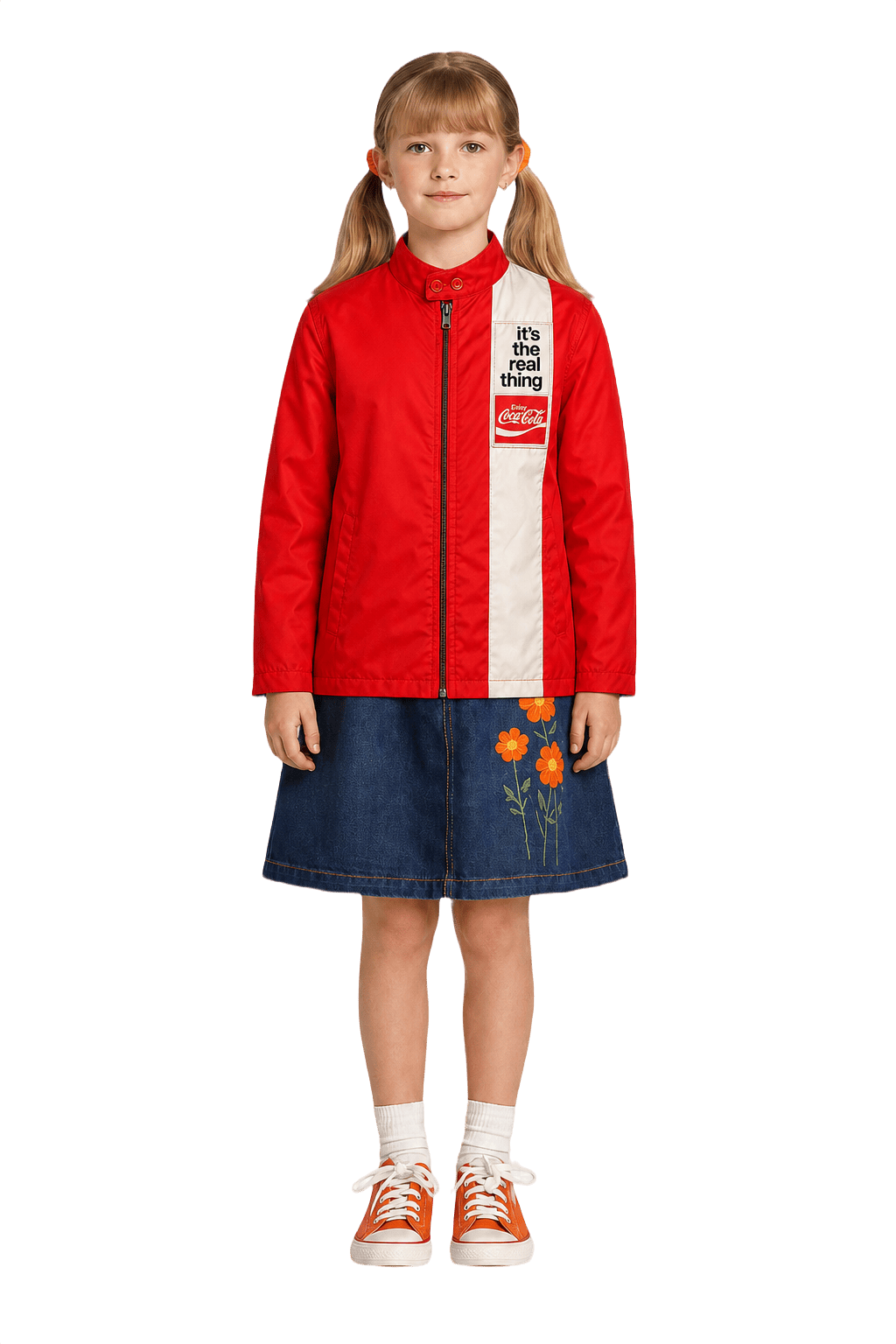 1980s Red White Nylon Jacket - Model