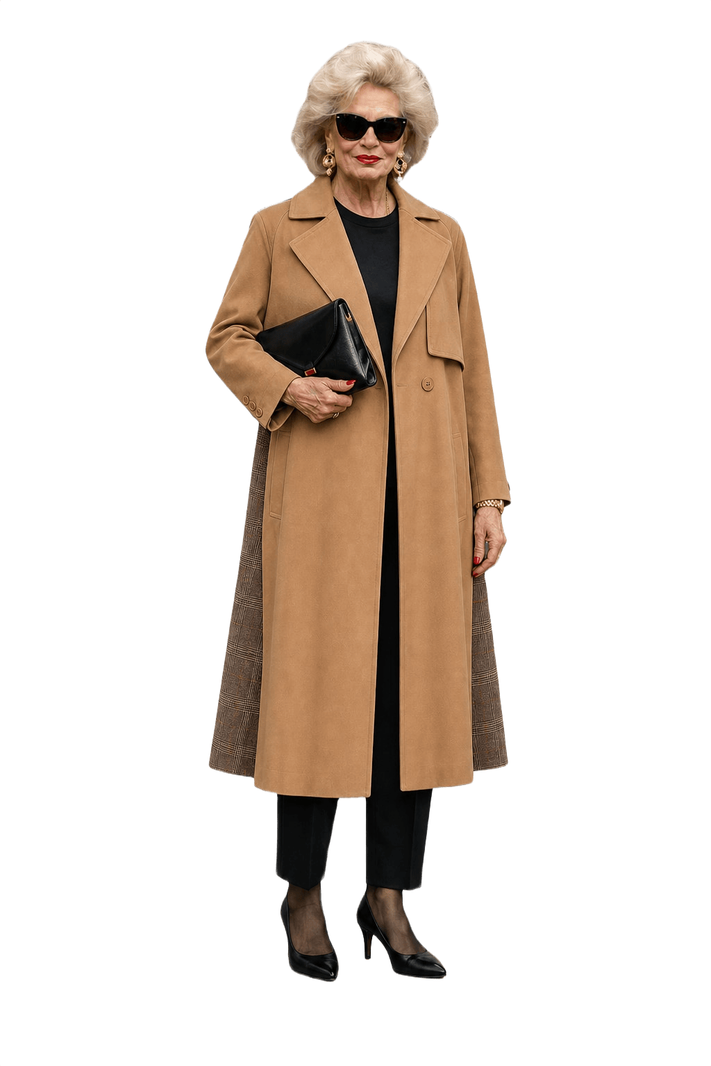 1980s Tan Cotton Blend Coat - Model