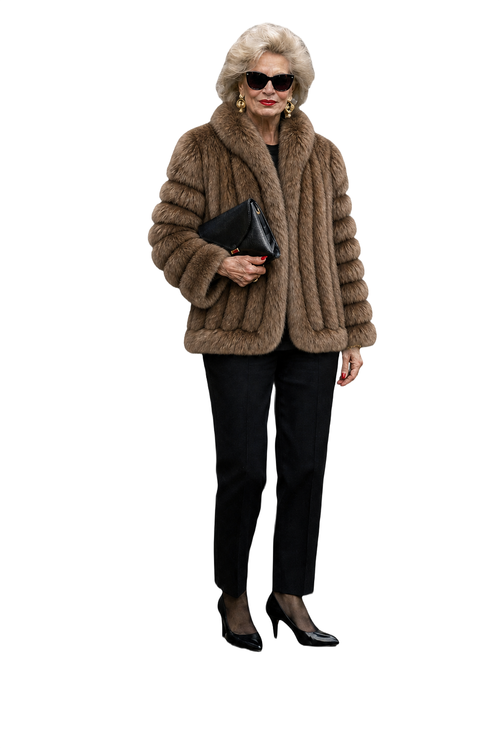 1980s Brown Fur Coat - Model