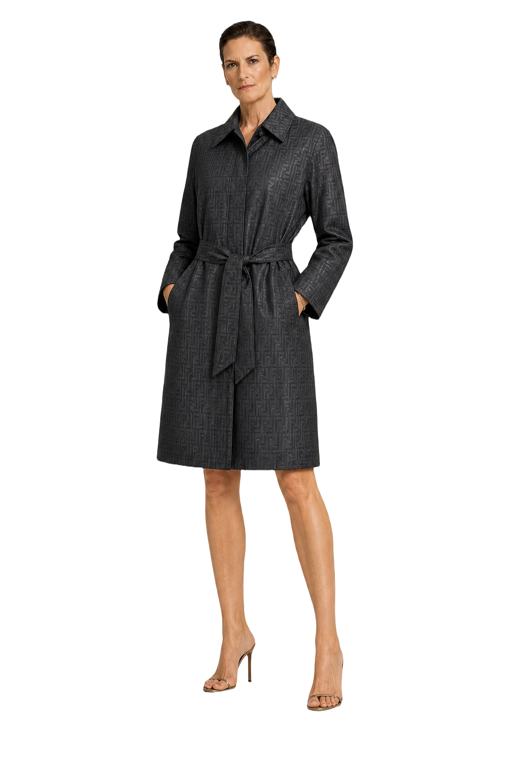 1990s Black Synthetic Blend Coat - Model