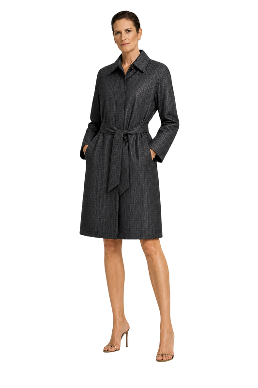 1990s Black Synthetic Blend Coat - Model
