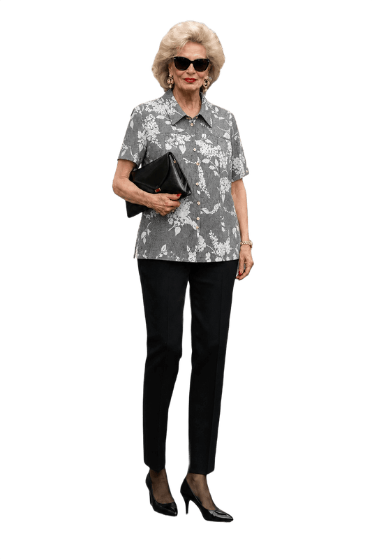 1980s Grey Cotton Shirt - Model