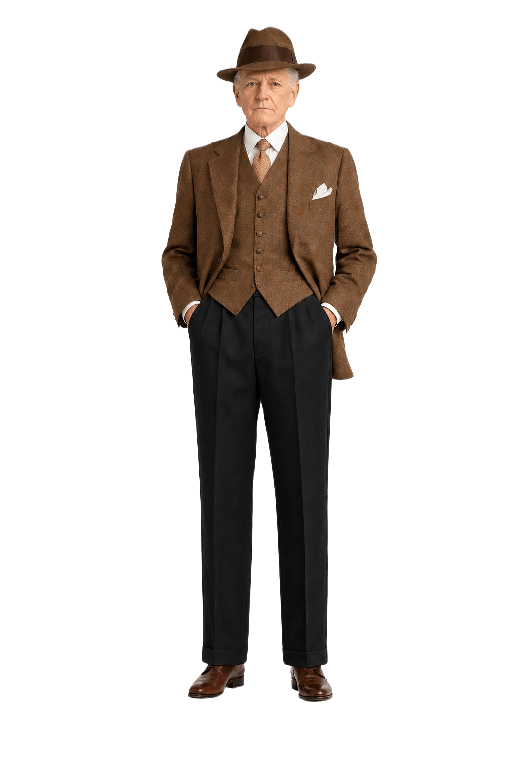 1930s Black Wool Trousers - Model
