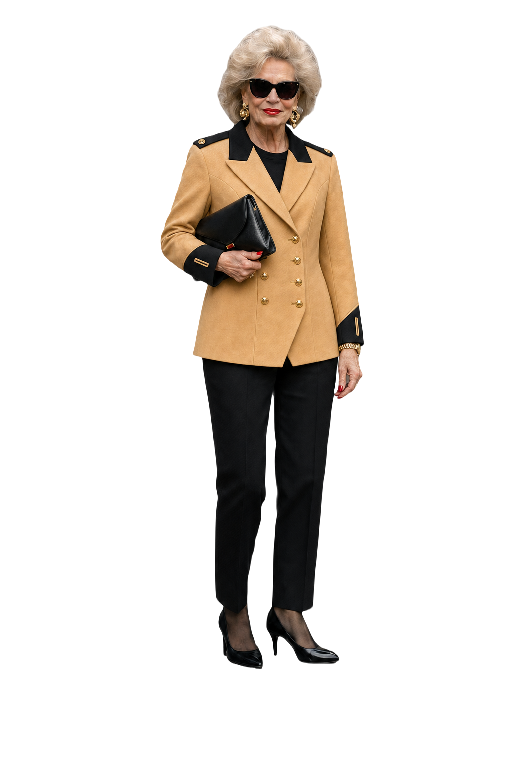 1980s Cream Wool Blend Blazer - Model
