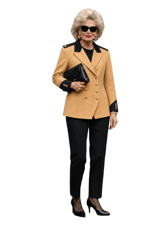 1980s Cream Wool Blend Blazer - Model