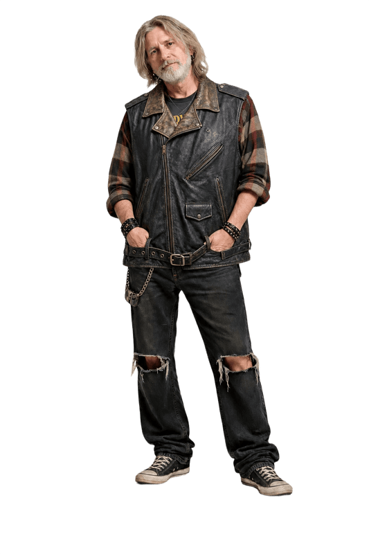 1980s Black Leather Fitted Leather Vest - Model