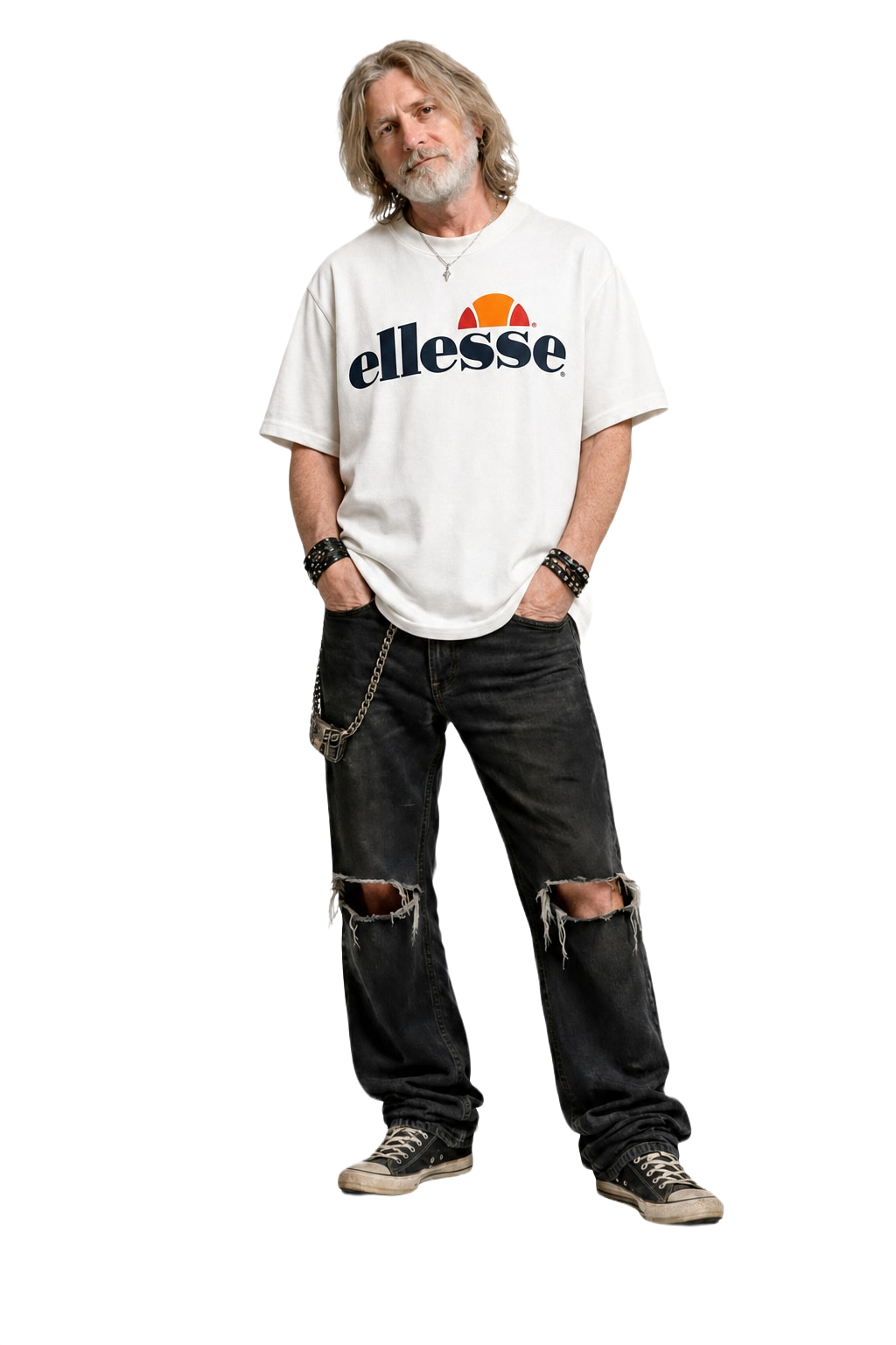1990s White Cotton T-Shirt - Model