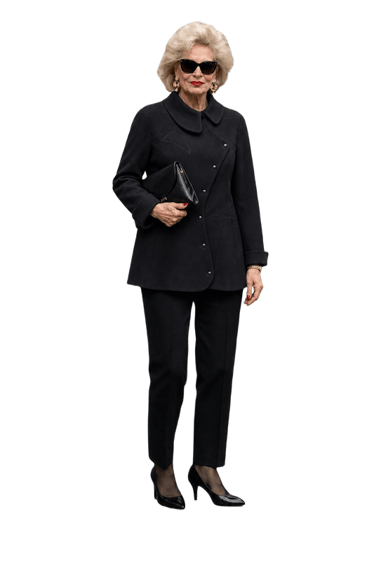 1980s Black Wool Blazer - Model