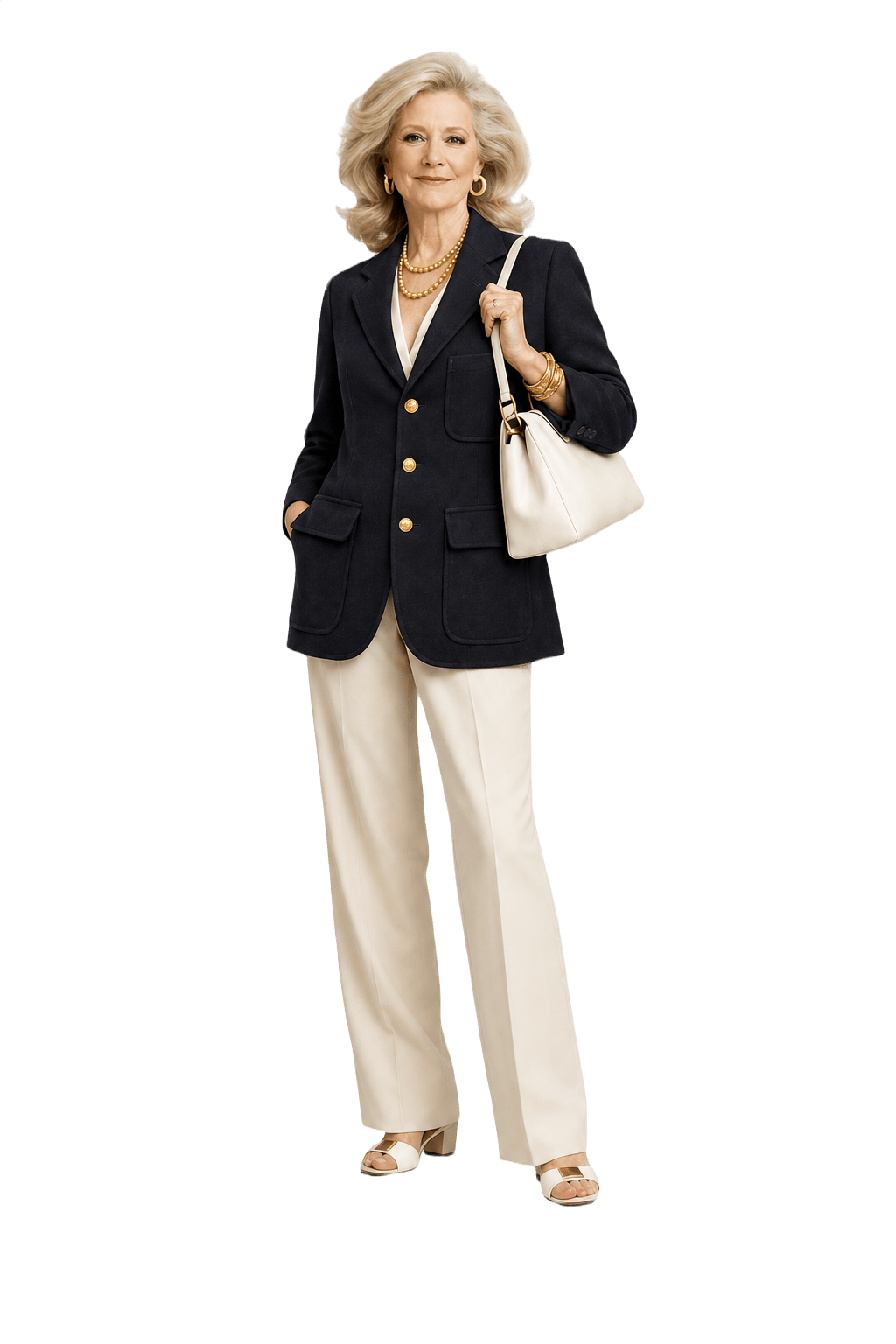 1970s Navy Blue Wool Blazer - Model