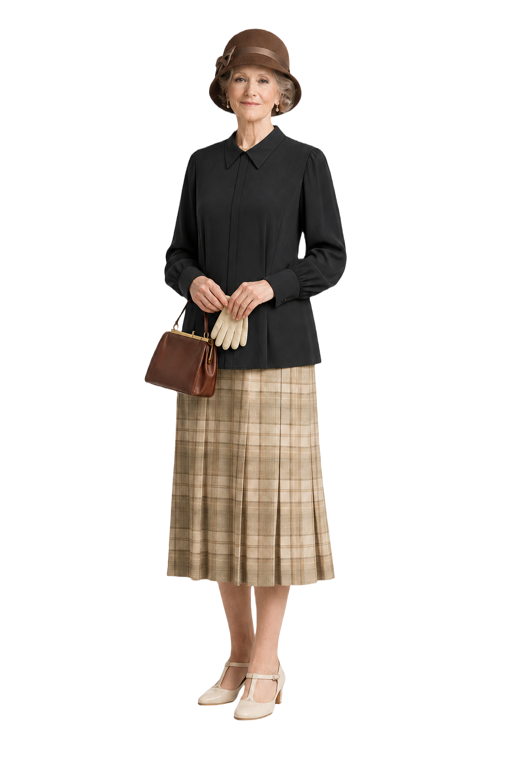 1920s Black Silk Blouse - Model