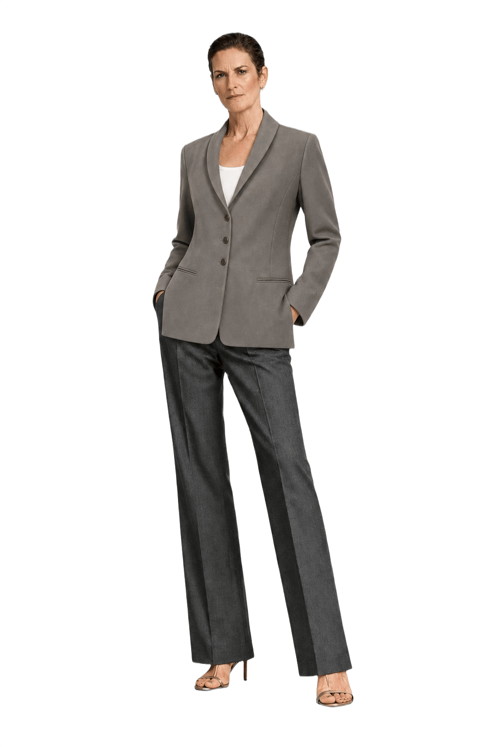 1970s Gray Wool Blend Blazer - Model