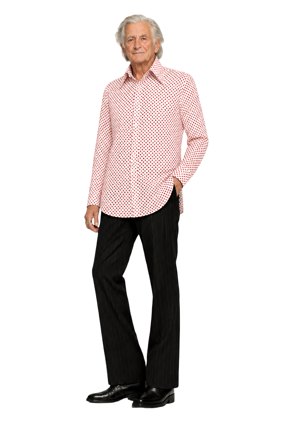 1970s White Cotton Shirt - Model
