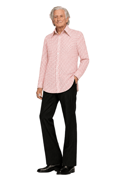 1970s White Cotton Shirt - Model