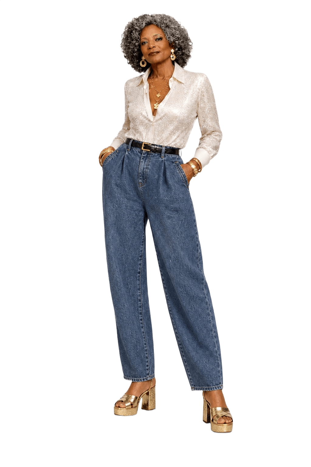 1980s Light Blue Denim Jeans - Model
