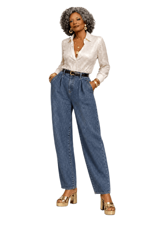 1980s Light Blue Denim Jeans - Model