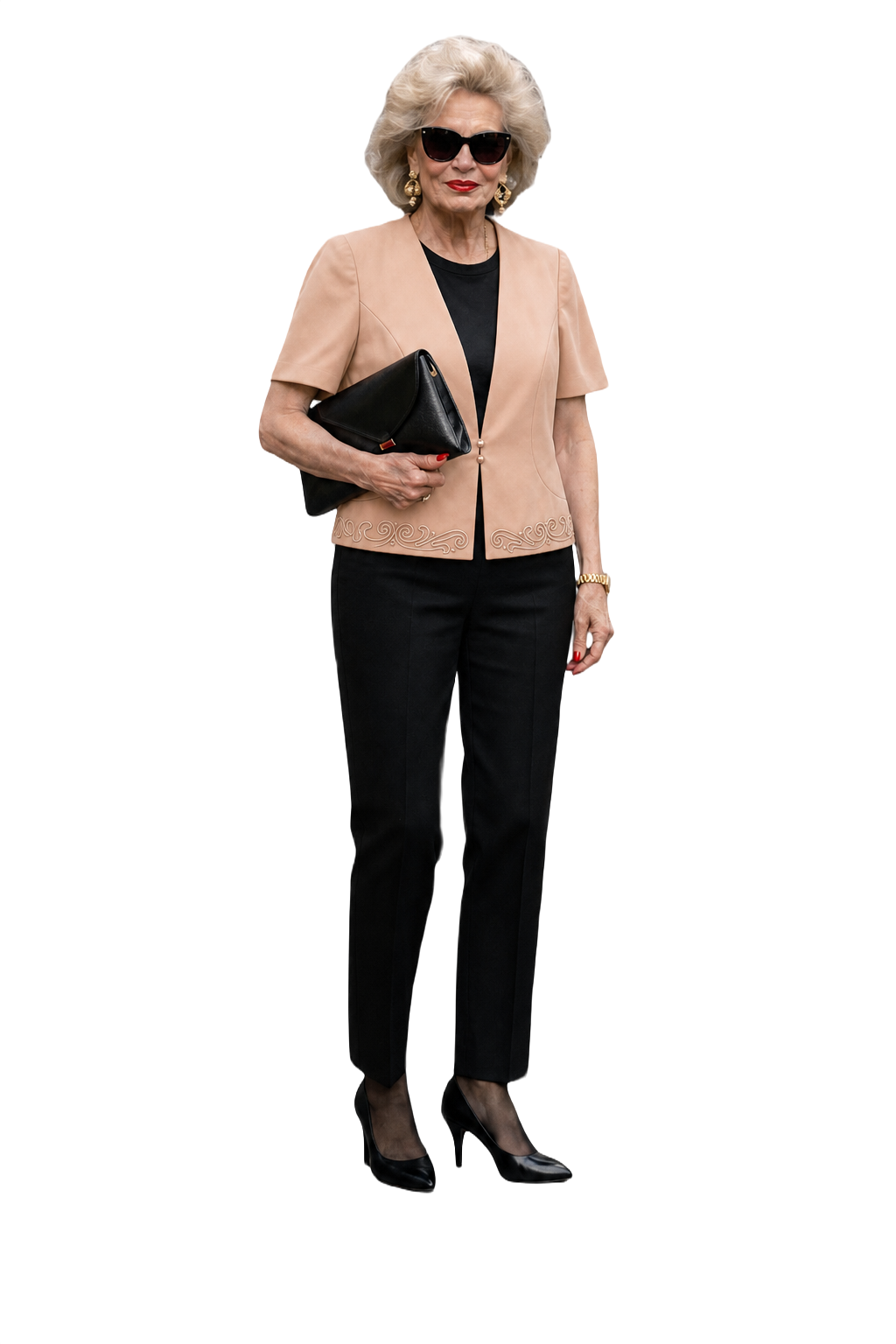 1980s Light Pink Satin Blazer - Model