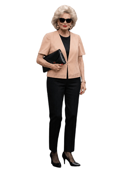 1980s Light Pink Satin Blazer - Model