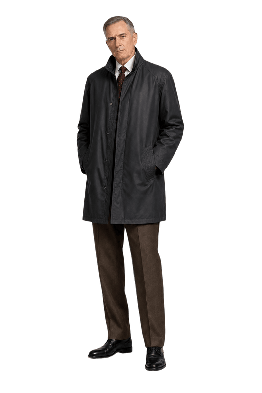 1990s Black Nylon Coat - Model
