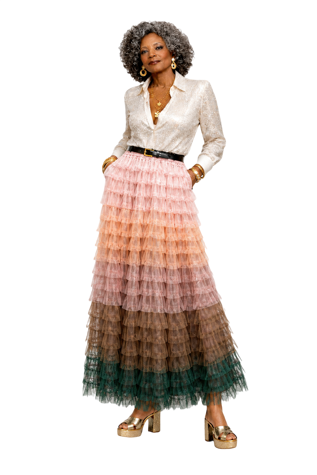 1980s Pink Tulle Skirt - Model