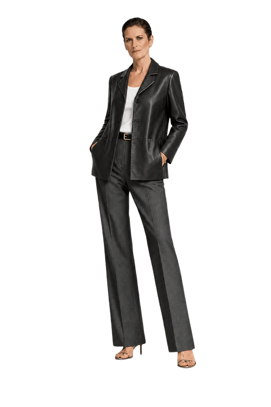 1990s Black Leather Jacket - Model