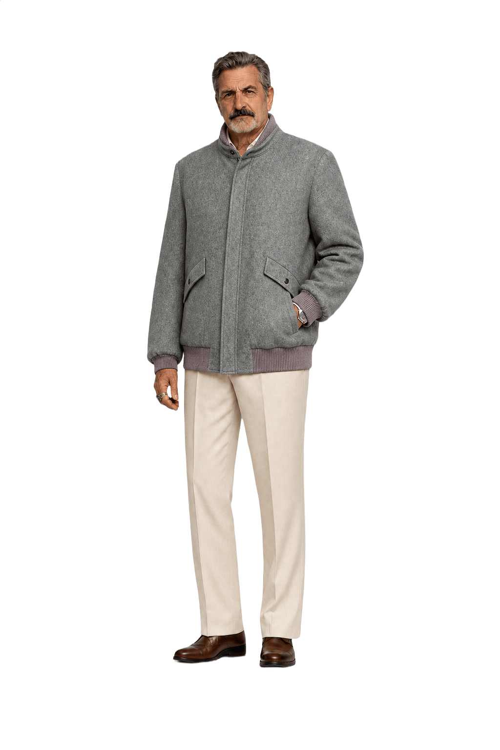 1980s Gray Wool Jacket - Model