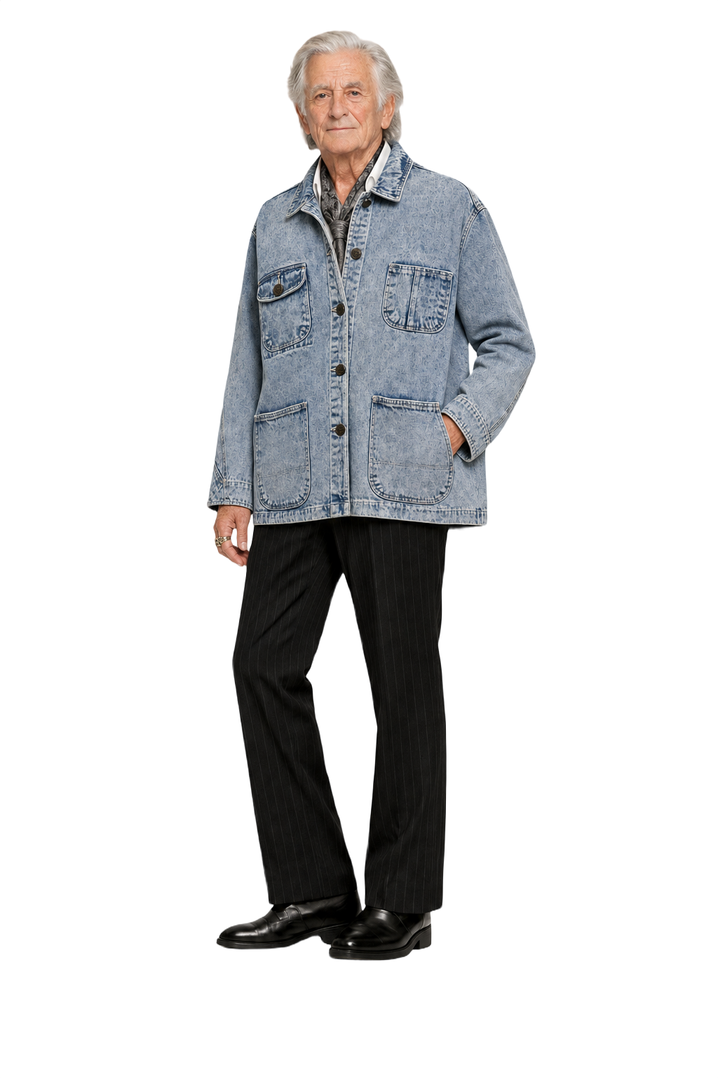 1970s Light Blue Denim Jacket - Model
