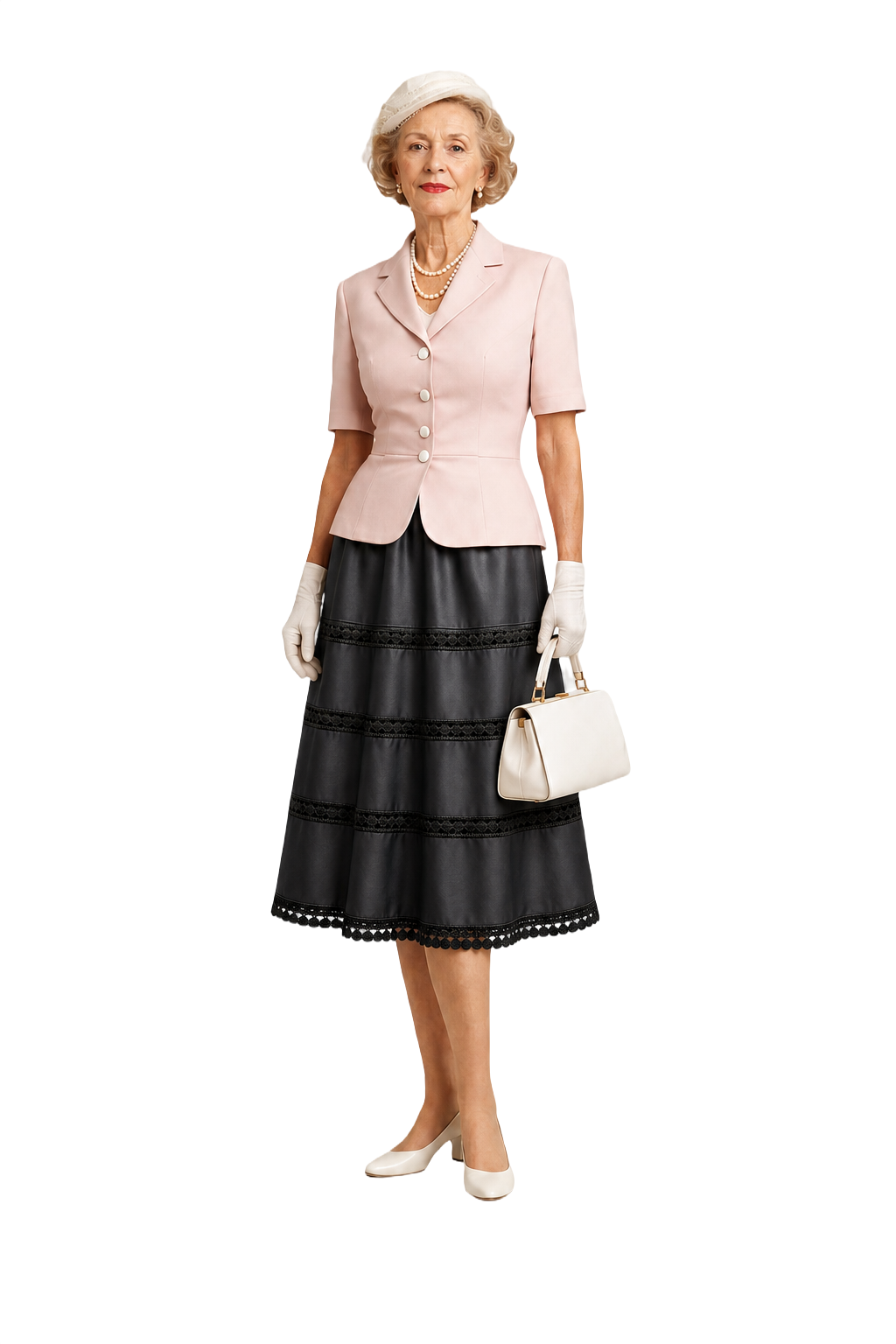 1950s Black Polyester Skirt - Model