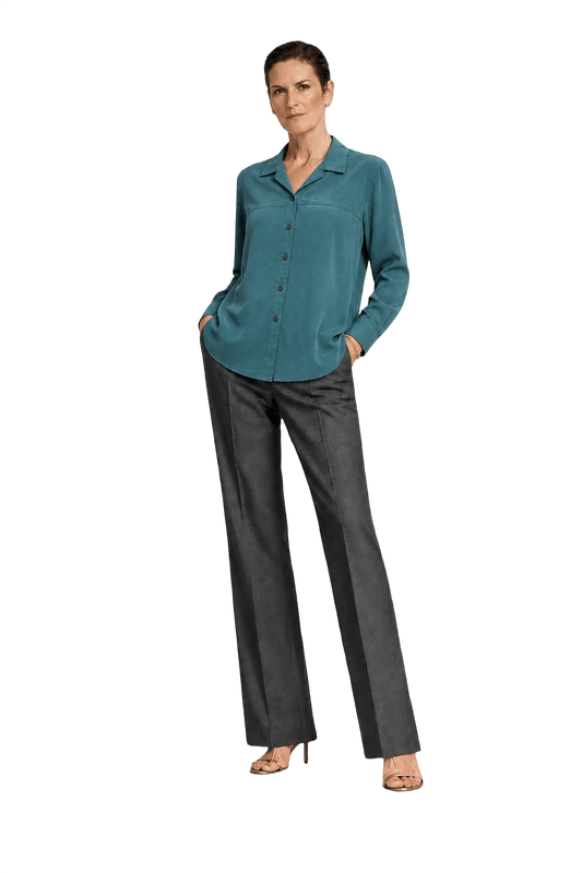 1990s Teal Cotton Shirt - Model