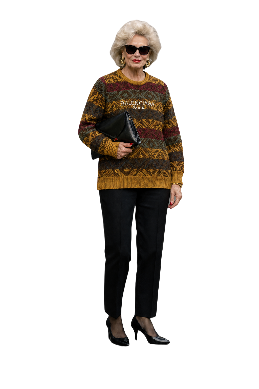 1980s Mustard Yellow Wool Blend Sweater - Model