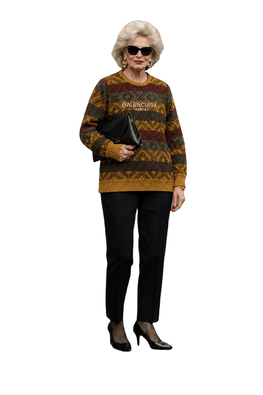 1980s Mustard Yellow Wool Blend Sweater - Model