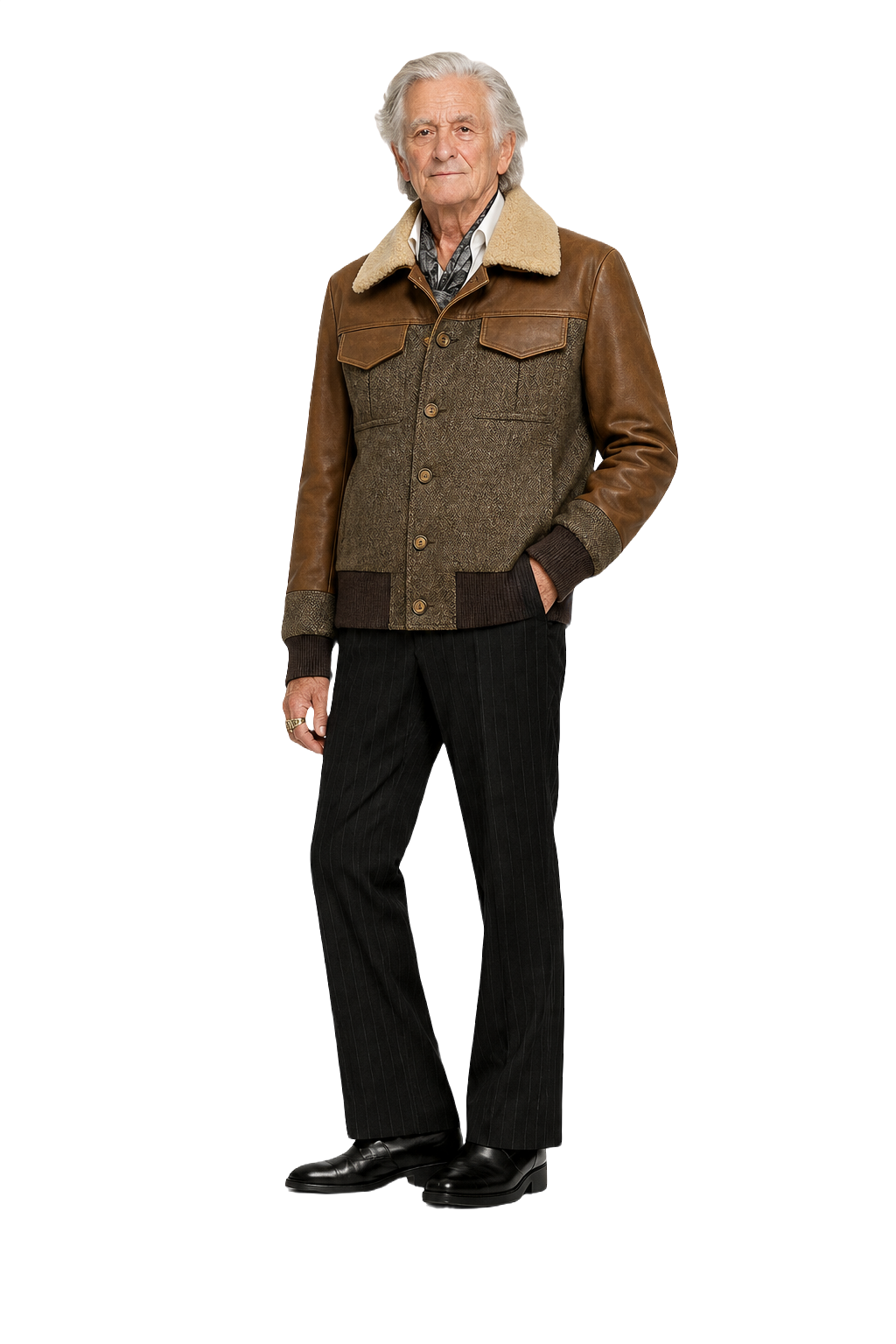 1970s Brown Wool Blend Jacket - Model