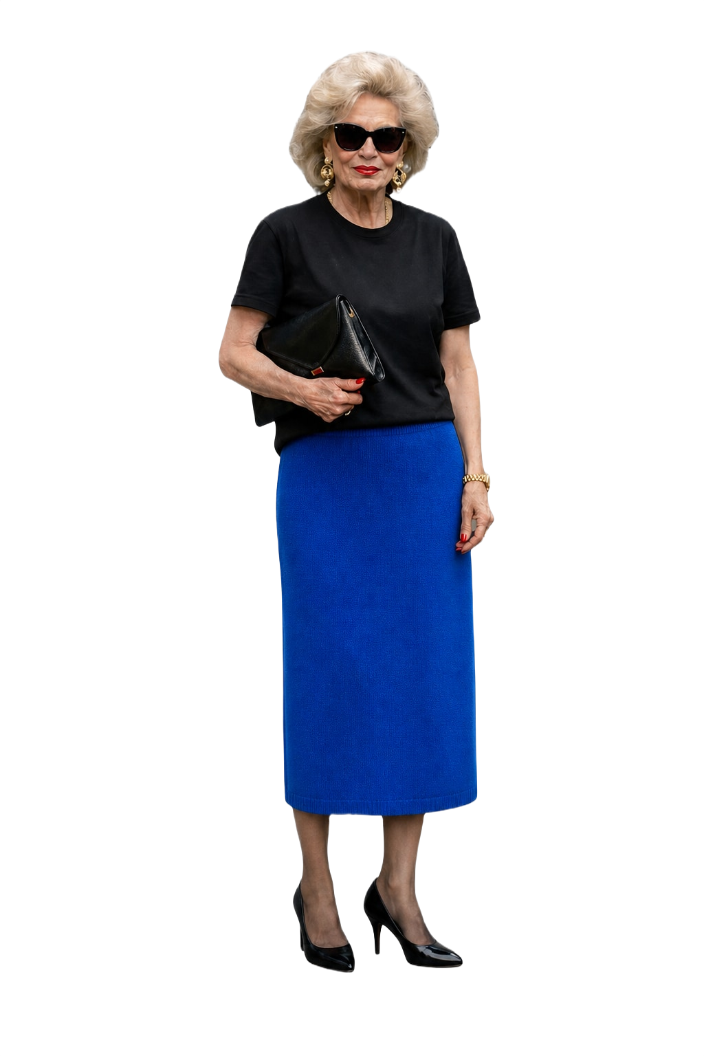 1980s Royal Blue Acrylic Skirt - Model