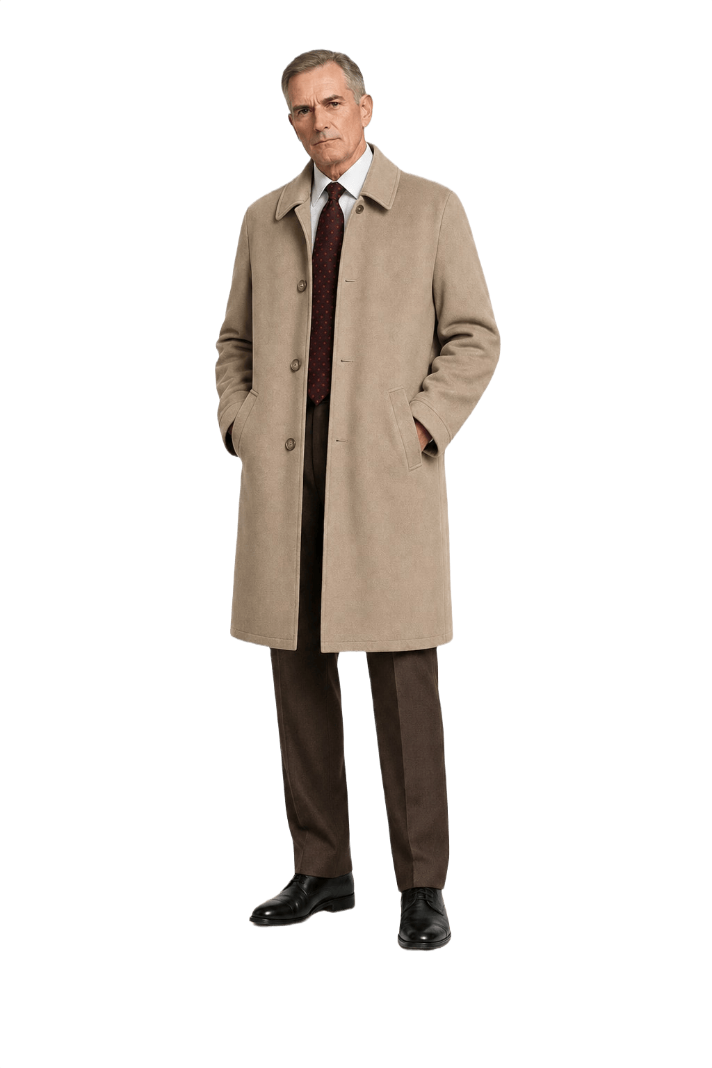 1990s Beige Wool Blend Coat - Model